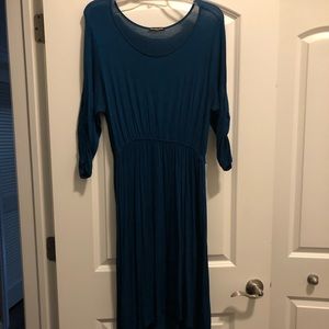 Teal jersey cotton dress